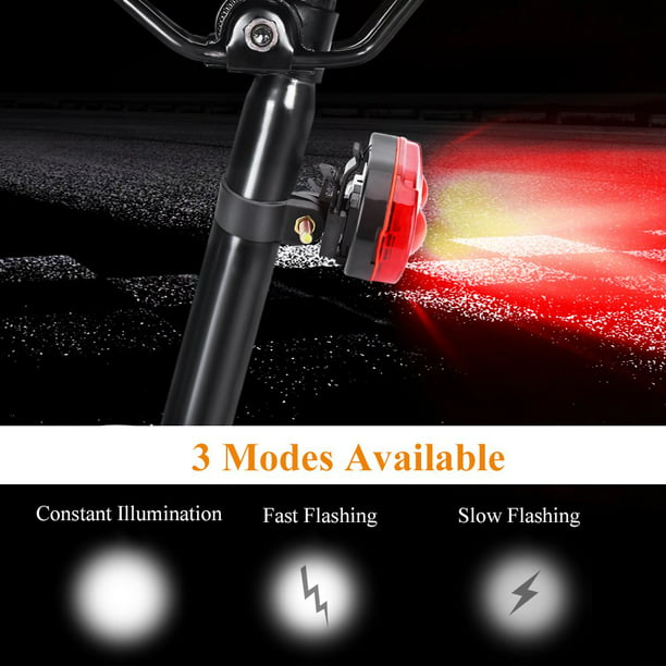 LED Bike Rear Saddle Lamp Tail Safety Warning Red Light Night Riding Accessory 